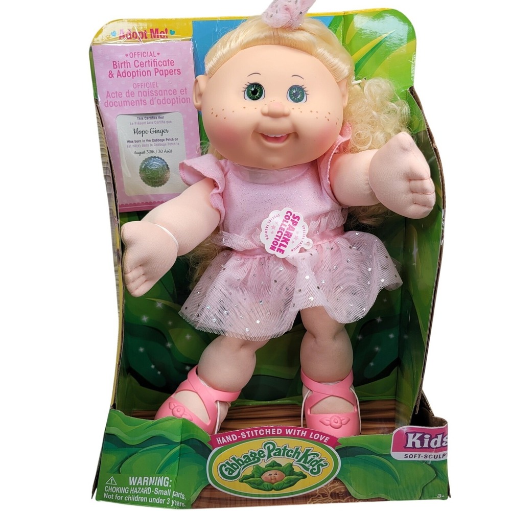 Cabbage Patch‎ Kid Dancer Doll Hope Ginger Blonde Sparkle Collection Pink Dress